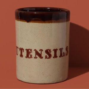 Vintage Pottery Utensil Holder